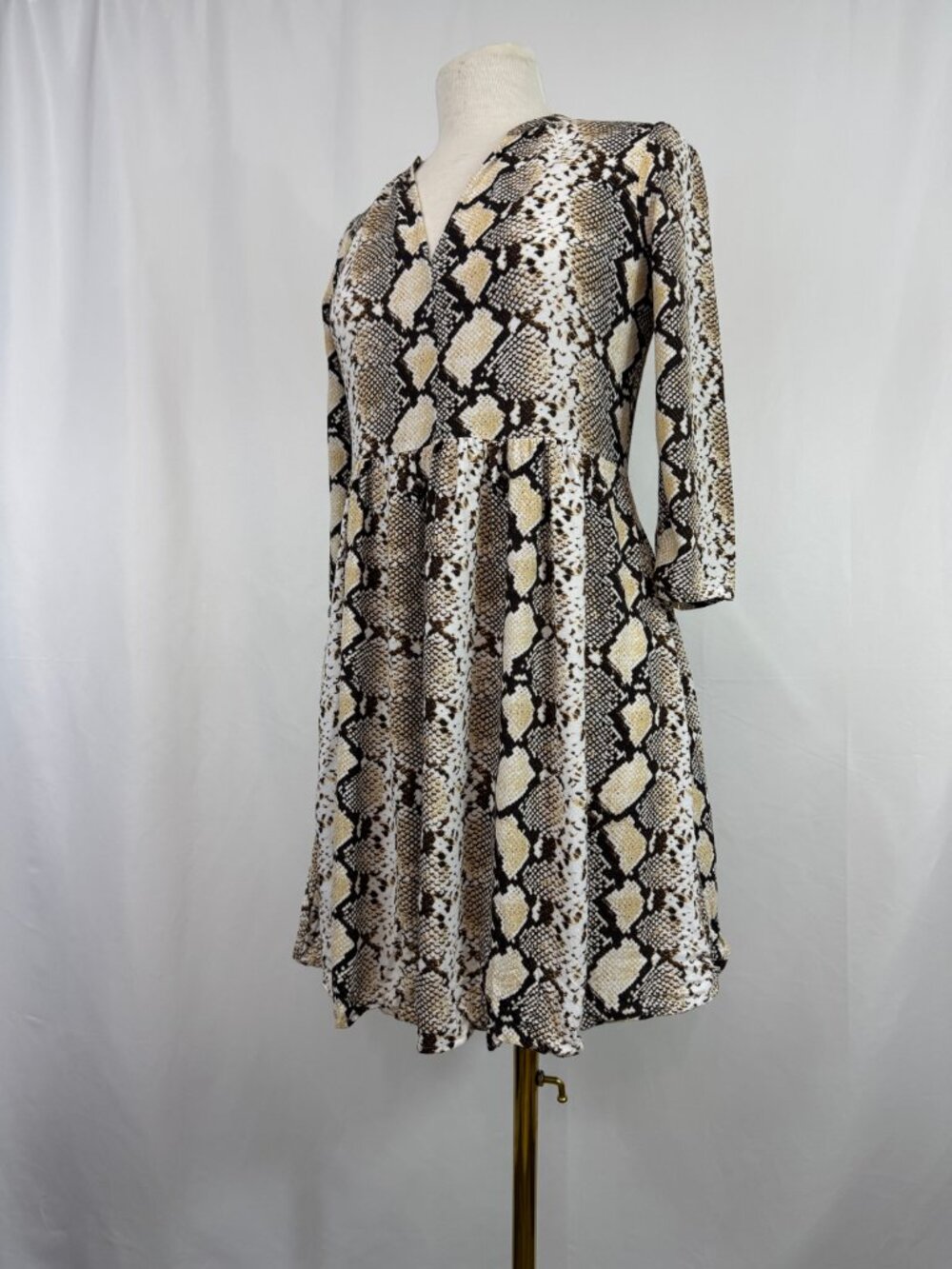 Maeve By Anthropologie Snake Skin Mini Dress Tan Brown Size XS